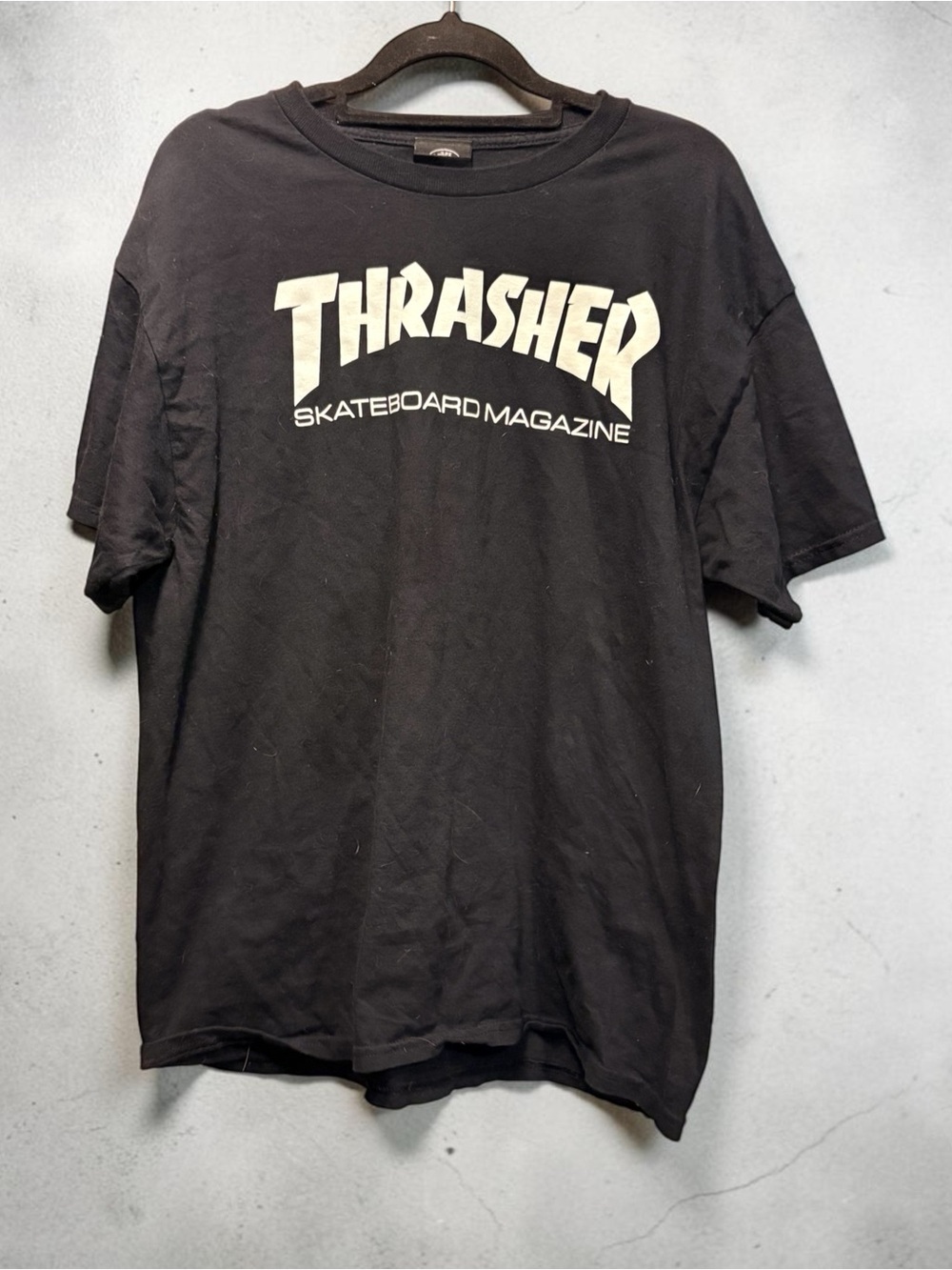 Thrasher Black T-Shirt with White Logo
